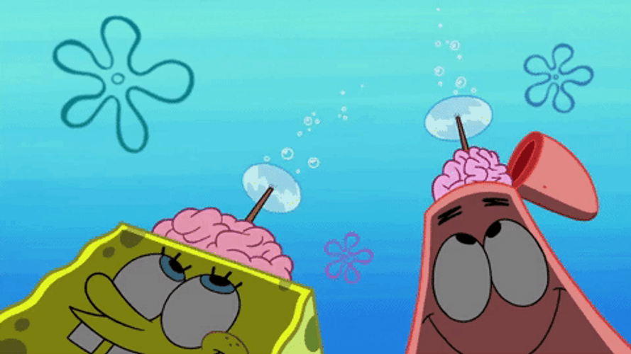 Galaxy Brain Patrick And SpongeBob Meme GIF