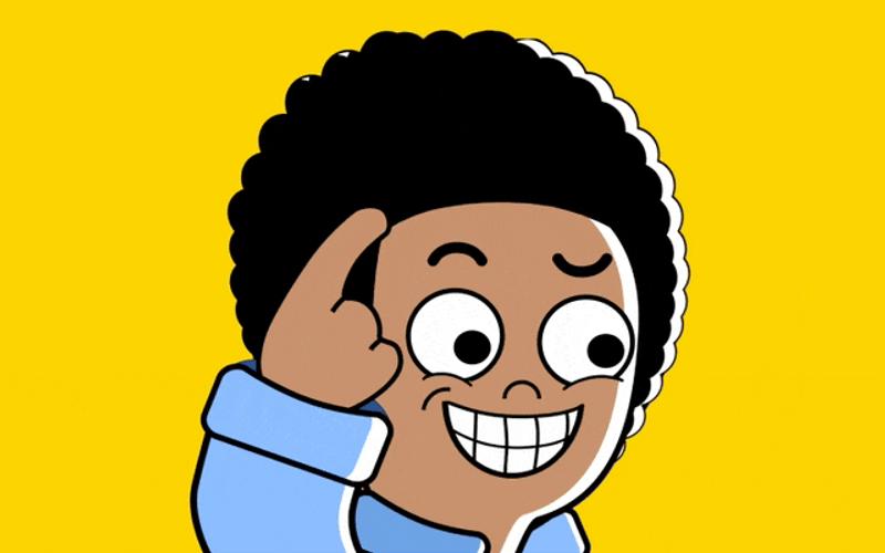 Galaxy Brain Smiling Cartoon Boy Meme GIF