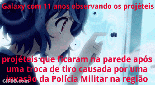 Galaxy Com 11 Anos Observando Os Projeteis Projecteis Que Ficaram Na Parede Após Uma Troca De Tiro Causada GIF