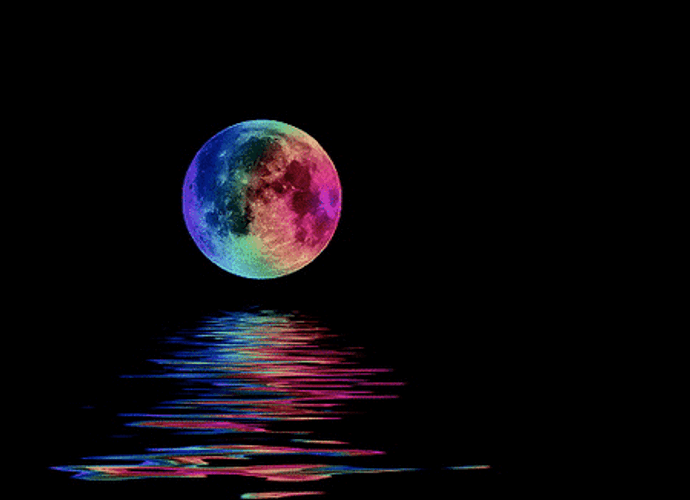 Galaxy Moon Reflection GIF