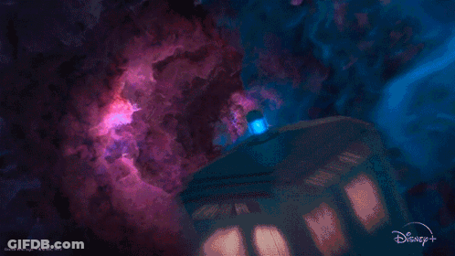 Galaxy Painting With Disney+ Logo GIF