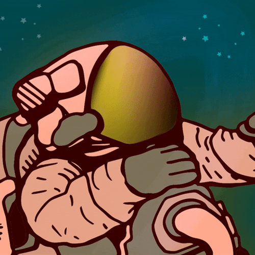 Galaxy Reflection Astronaut GIF