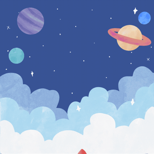 Galaxy Rocket Cartoon GIF