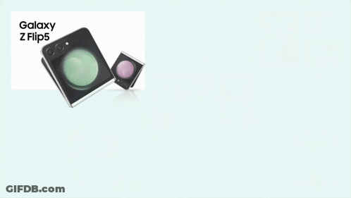 Galaxy Z Flip5 Advertisement Showing Features GIF