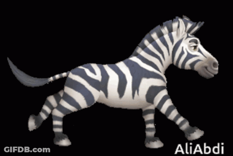 Galloping Illustrated Zebra GIF