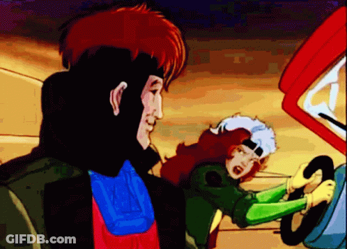 Gambit And Rogue Are Standing Next To Each Other In A Cartoon GIF