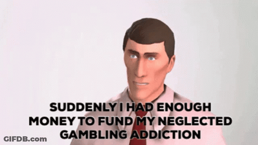 Gambling Addiction Animated Art GIF