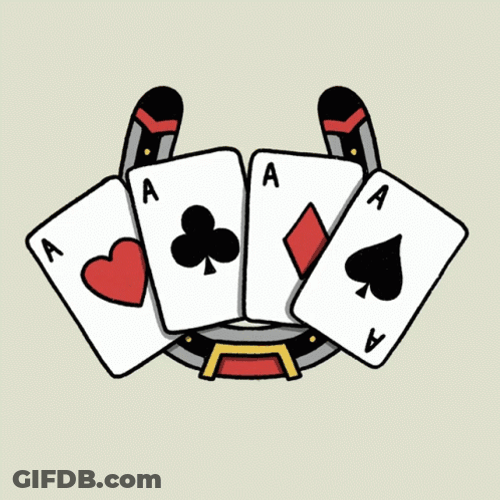 Gambling Four Aces Card Game GIF