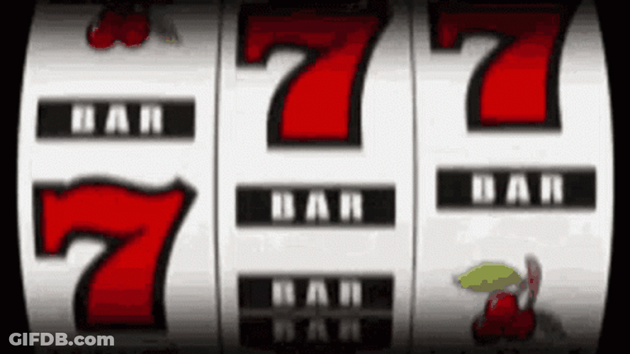 Gambling Slot Machine Rolling Seven Match GIF