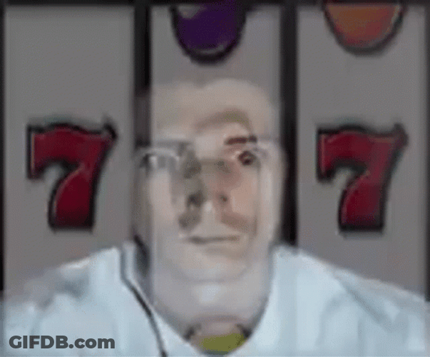 Gambling Wide Eyes Playing Slot Machine GIF