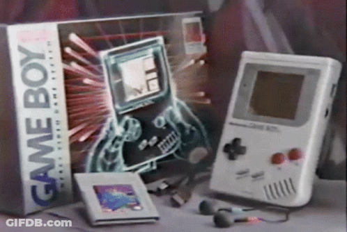 Game Boy Next To Its Box GIF