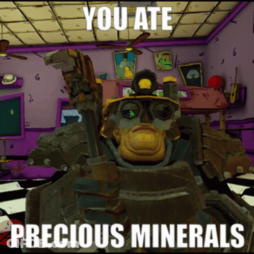 Game Character Saying You Ate Precious Minerals GIF