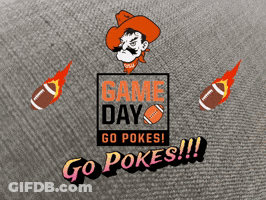 Game Day Poster Cowboy And Footballs GIF