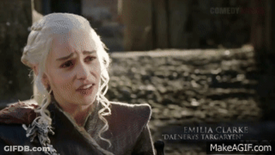 Game Of Thrones Emilia Clarke Hilarious Funny Reaction GIF