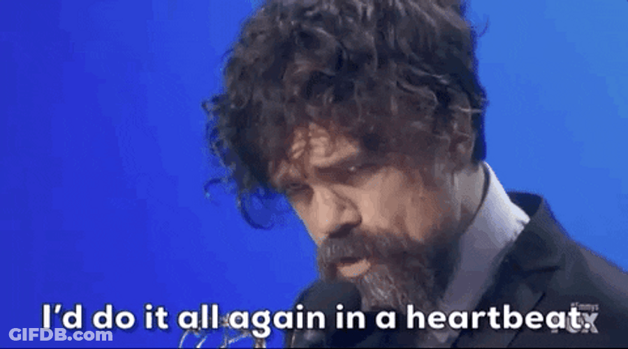 Game Of Thrones Peter Dinklage No Regrets Award Speech GIF