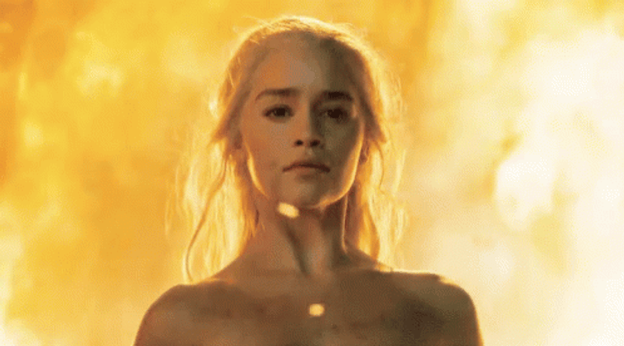 Game Of Thrones Queen Daenerys Standing On Fire GIF