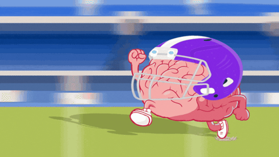 Game On Big Brain Playing Football GIF