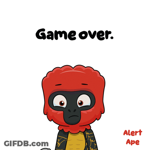 Game Over Alert Ape GIF