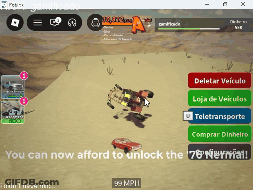 Game Screenshot Saying 99 Mph GIF