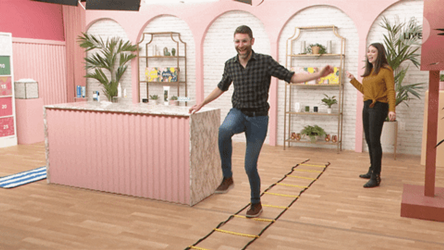 Game Show Man Lunge GIF