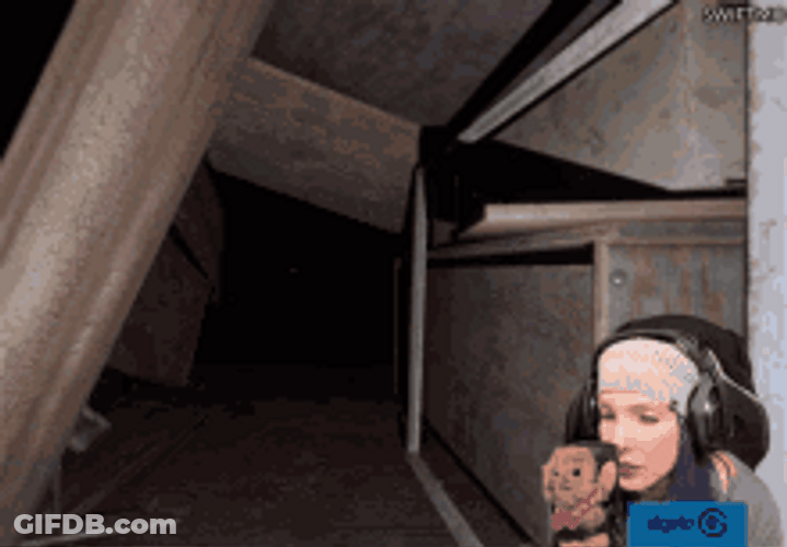 Game Streamer Funny Scary Surprise  Reaction GIF
