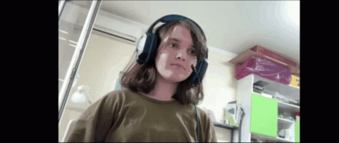 Gamer Girl With Red Uno Reverse Card GIF