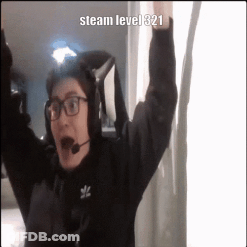Gamer Steam Level 321 GIF