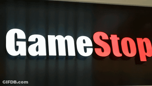 Gamestop Sign Lit Up Red And White GIF