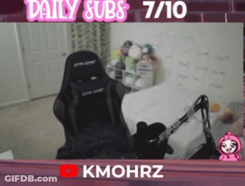 Gaming Chair Saying Daily Subs 7/10 GIF
