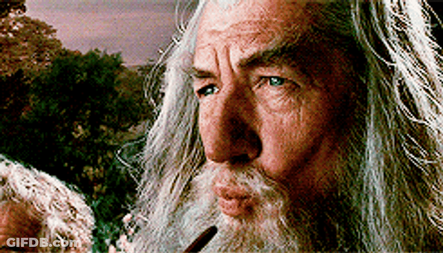 Gandalf Blowing His Smoke GIF