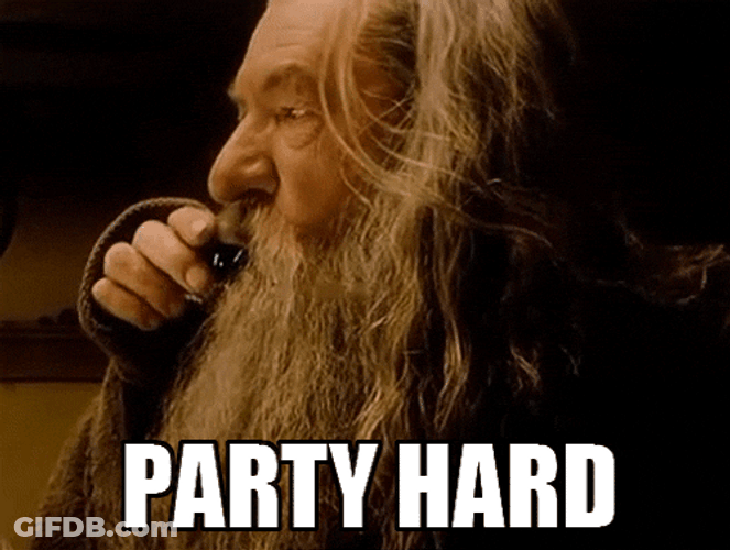 Gandalf Drinking Party Hard GIF