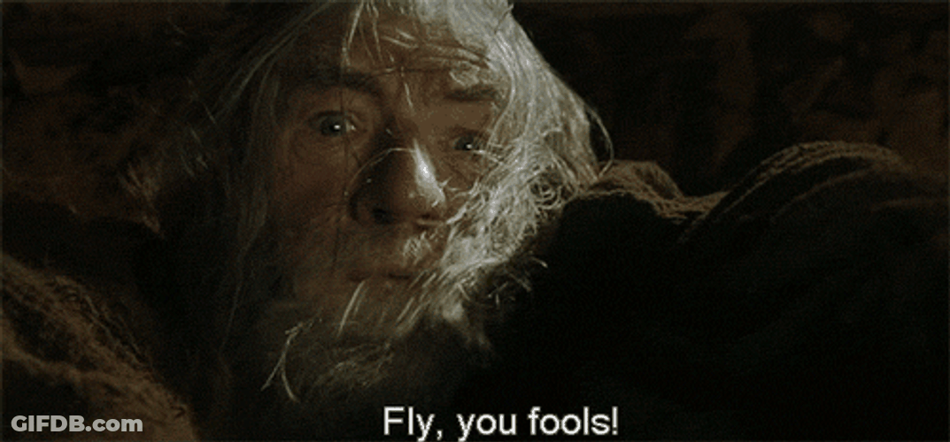 Gandalf Falling Of The Cliff GIF