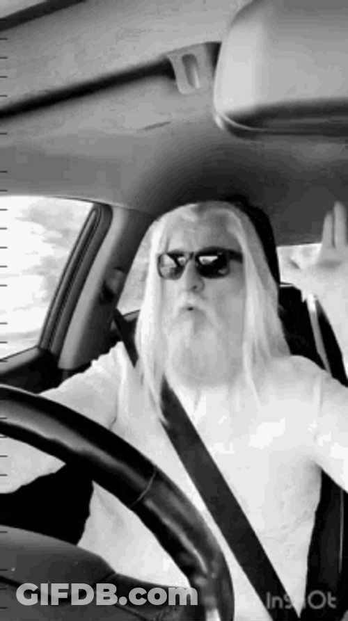 Gandalf Hyping Up Inside The Car GIF