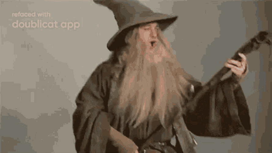 Gandalf Reface Singing With Guitar GIF