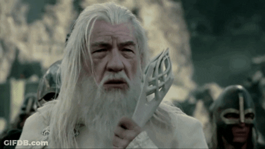 Gandalf Squinting His Eyes At Something GIF