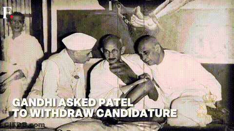 Gandhi And Patel Black And White Photo GIF