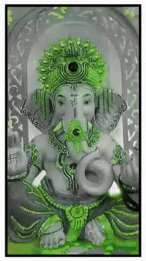 Ganesh 3D Shifting Colors GIF