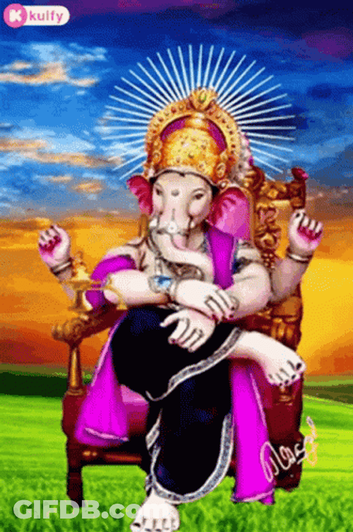 Ganesh 3D Sitting GIF