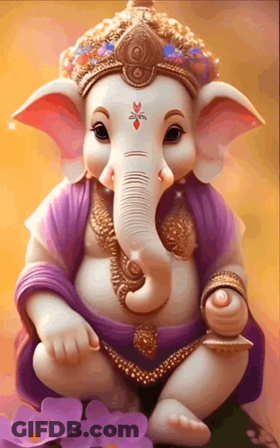 Ganesh Chaturthi Poster Baby Elephant GIF