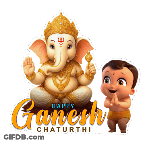 Ganesh Chaturthi Poster Baby Elephant GIF