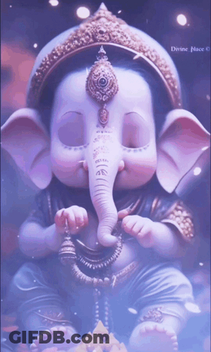 Ganesh Chaturthi Poster With Ganesha Statue GIF