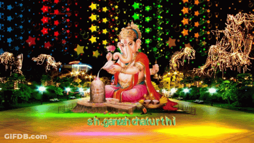Ganesha Statue Saying Sh Ganesh Chaturthi GIF