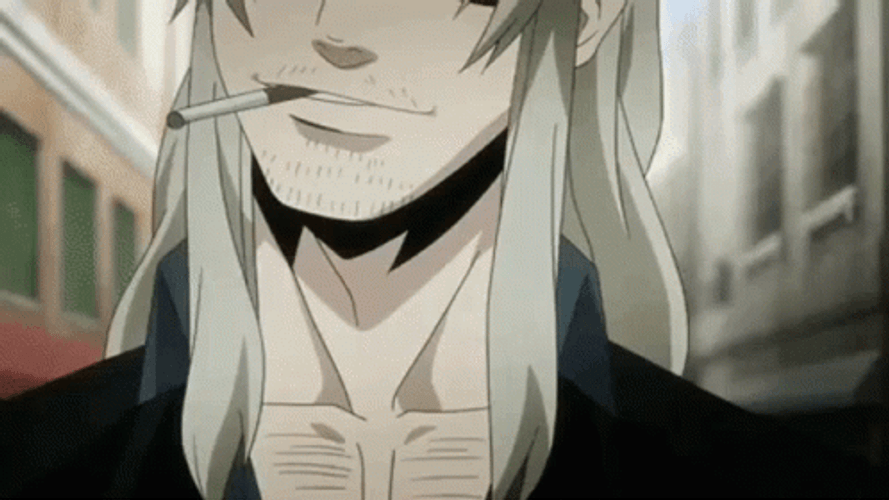 Gangsta Anime Worick Angelo Smoking Walk GIF