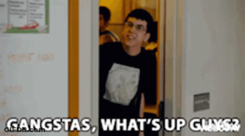 Gangstas What's Up Guys Man In Doorway GIF