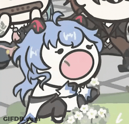 Ganyu Eating Flowers GIF