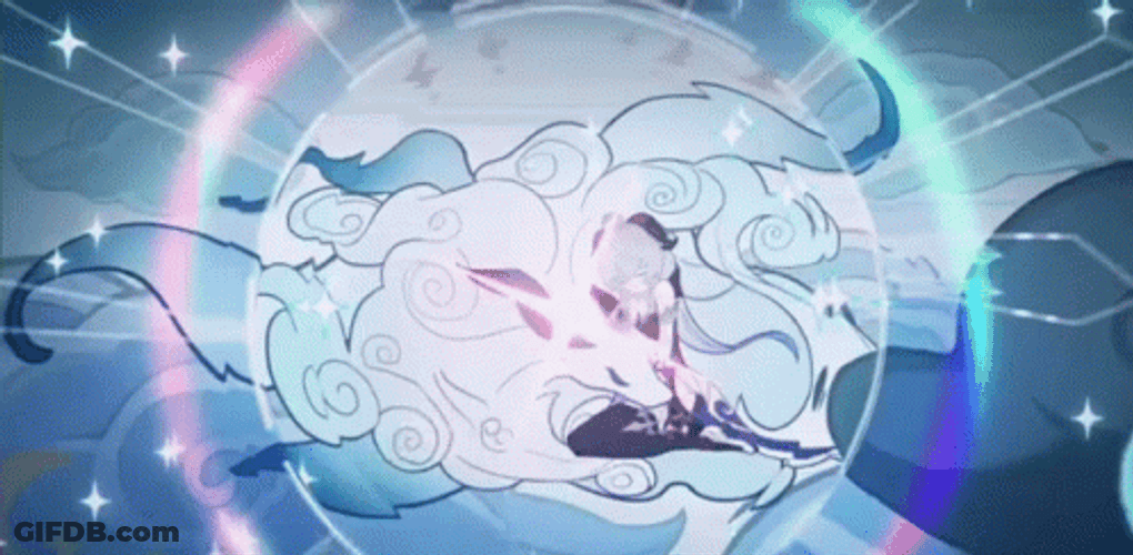 Ganyu Surrounding By Clouds GIF