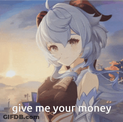 Ganyu Want Some Money GIF
