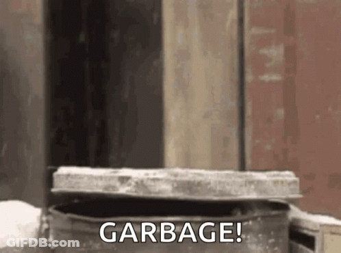 Garbage Can In Front Of Building GIF