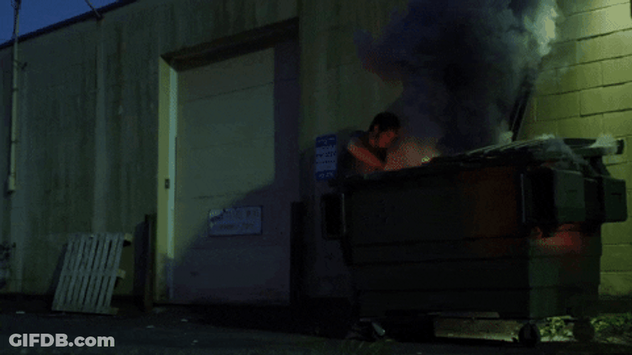 Garbage Hot Covering Dumpster Fire GIF