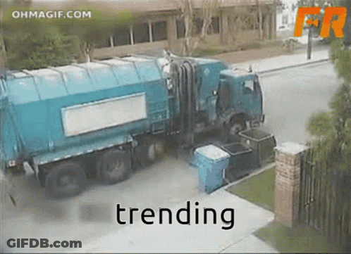 Garbage Truck Driving With Trending GIF